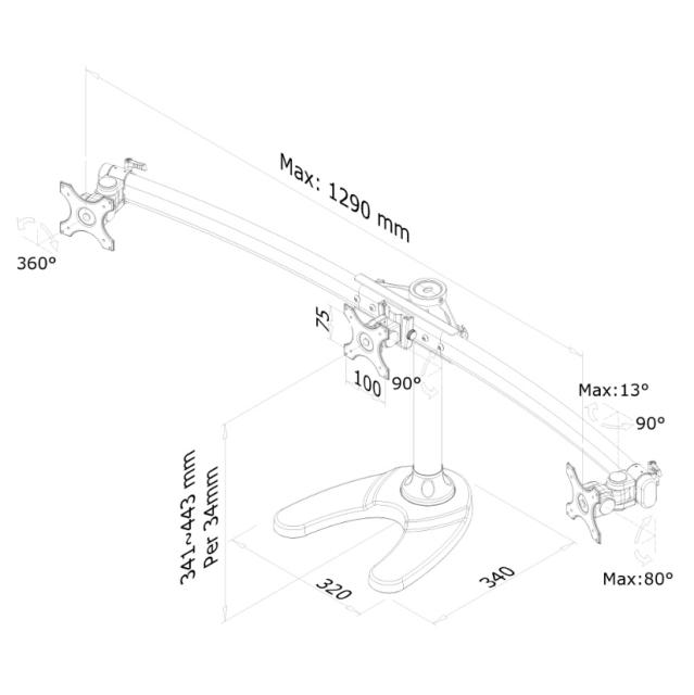 Стойка Neomounts by NewStar Flat Screen Desk Mount (stand/grommet)