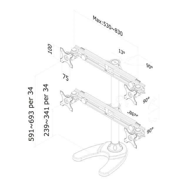 Стойка Neomounts by NewStar Flat Screen Desk Mount (stand/grommet)