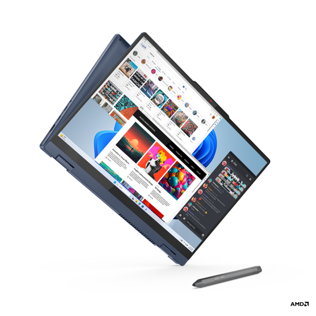 Лаптоп Lenovo IdeaPad 5 2-in-1 16AHP9, AMD Ryzen 7 8845HS 8C (3.8/5.1GHz, 16MB Cache), 16" (40.64cm) WUXGA IPS 300nits Glare Touchscreen Display, 16GB LPDDR5X, 1TB SSD NVMe, 2x USB 3.2 Gen 2 Type-C, HDMI, Windows 11 Home