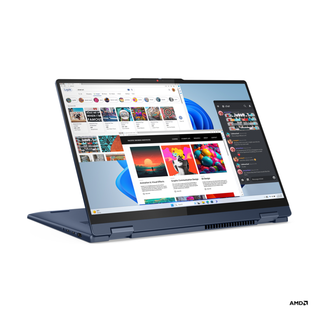 Лаптоп Lenovo IdeaPad 5 2-in-1 16AHP9, AMD Ryzen 7 8845HS 8C (3.8/5.1GHz, 16MB Cache), 16" (40.64cm) WUXGA IPS 300nits Glare Touchscreen Display, 16GB LPDDR5X, 1TB SSD NVMe, 2x USB 3.2 Gen 2 Type-C, HDMI, Windows 11 Home