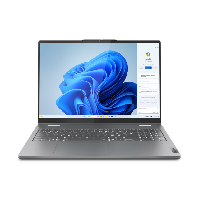 Лаптоп Lenovo IdeaPad 5 2-in-1 16IRU9, Intel Core 7 150U 10C (1.8/5.4 GHz, 12MB Cache),16" (40.64cm) 2К OLED 400nits Glare Touchscreen Display, 16GB LPDDR5X, 1TB SSD NVMe, 2x USB 3.2 Gen 2 Type-C, HDMI, Windows 11 Home