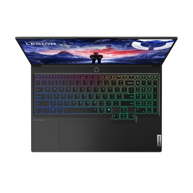 Лаптоп Lenovo Legion 7 16IRX9, Intel Core i7-14700HX 20C (2.1/5.5GHz, 33MB Cache), 16" (40.64cm) 3.2K IPS 165Hz Anti-Glare Display, NVIDIA GF RTX 4070 8GB, 32GB DDR5, 1TB SSD NVMe, 2x USB 3.2 Type-C, 1x Thunderbolt 4, HDMI, Free DOS