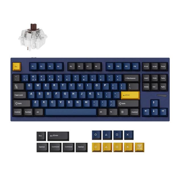 Механична клавиатура Keychron Lemokey L4 QMK TKL Navy Blue, Bluetooth/Wireless/USB,  Brown Switch