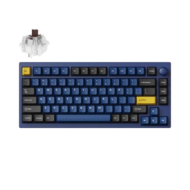 Механична клавиатура Keychron Lemokey P1 Pro QMK 75% Navy Blue, Bluetooth/Wireless, Brown Switch