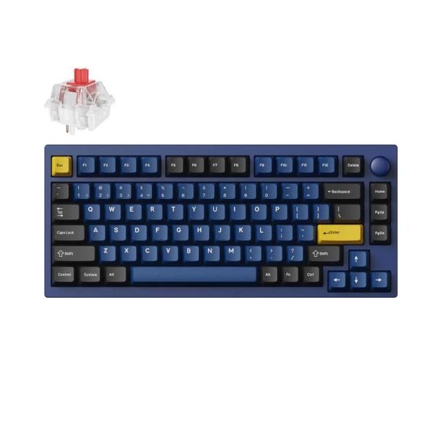 Механична клавиатура Keychron Lemokey P1 Pro QMK 75% Navy Blue, Wireless/Bluetooth, Keychron Super Red Switch