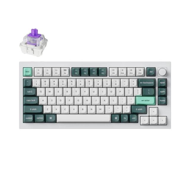 Механична клавиатура Keychron Q1 HE QMK 75% Shell White, Bluetooth/Wireless, Gateron Double-Rail Magnetic Nebula Switch