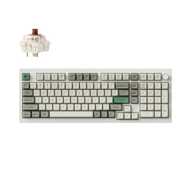 Механична клавиатура Keychron Q5 Max QMK Shell White, Bluetooth/Wireless, Gateron Jupiter Brown