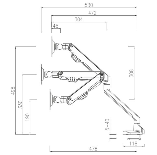 Стойка Neomounts by NewStar Flat Screen Desk Mount (clamp/grommet) 