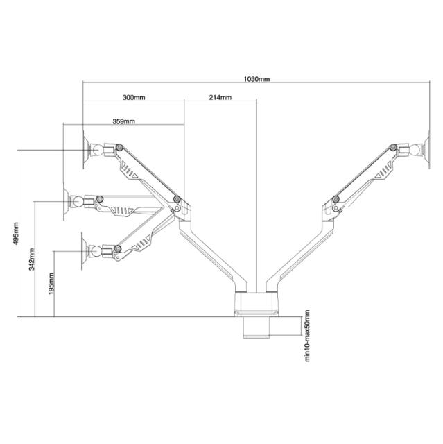 Стойка Neomounts by NewStar Flat Screen Desk Mount (clamp/grommet)
