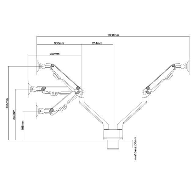 Стойка Neomounts by NewStar Flat Screen Desk Mount (clamp/grommet)