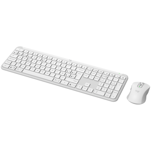 Комплект клавиатура и мишка Logitech Signature Slim Combo MK950, безжични, 4000dpi, Bluetooth, USB, бели