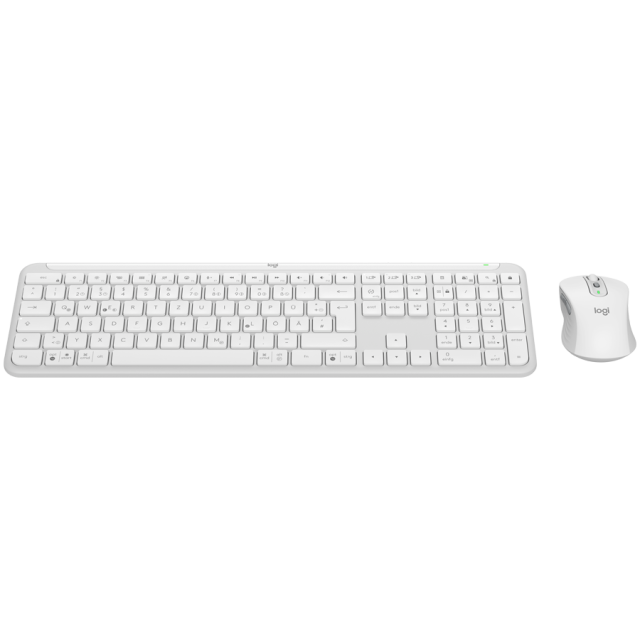 Комплект клавиатура и мишка Logitech Signature Slim Combo MK950, безжични, 4000dpi, Bluetooth, USB, бели