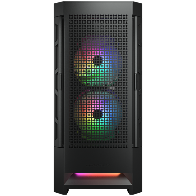 Кутия COUGAR Airface RGB Black, Mid Tower, USB 3.0 x 2, USB 2.0 x 1, Mic x 1 / Audio x 1, Mini ITX / Micro ATX / ATX / CEB / *E-ATX