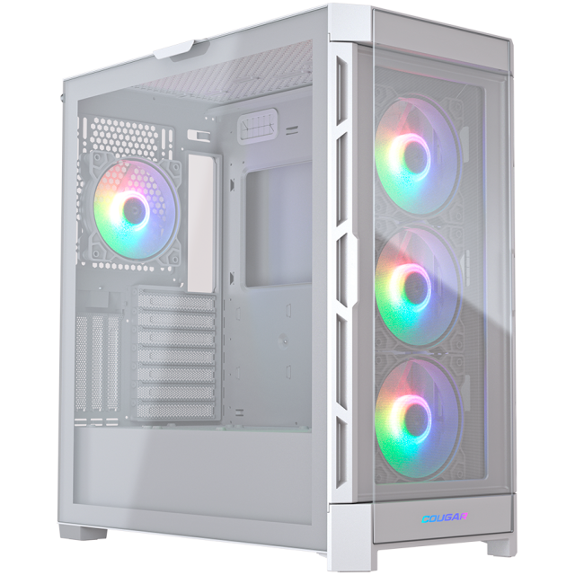 Кутия COUGAR Duoface Pro RGB White, Mid Tower, USB Type-C x 1, USB 3.0 x 2, USB 2.0 x 1, Mic x 1 / Audio x 1, Mini ITX / Micro ATX / ATX / CEB / E-ATX