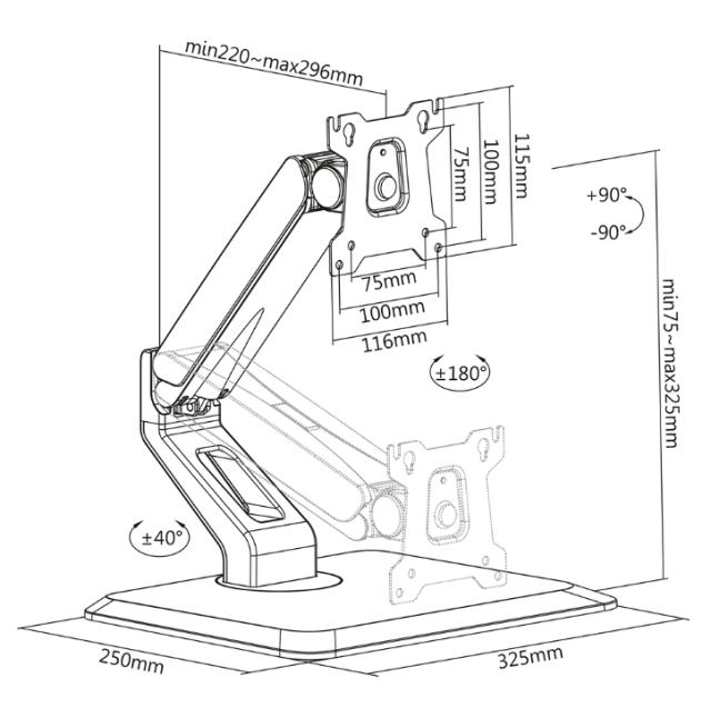 Стойка Neomounts by NewStar Flat Screen Desk Mount (stand)