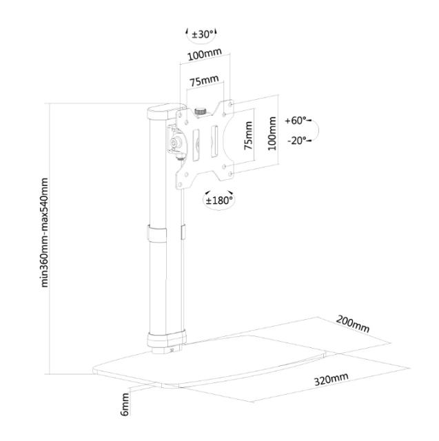 Стойка Neomounts by NewStar Flat Screen Desk Mount (stand)