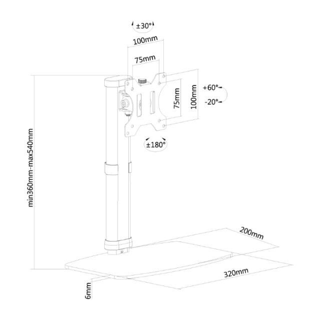 Стойка Neomounts by NewStar Flat Screen Desk Mount (stand)