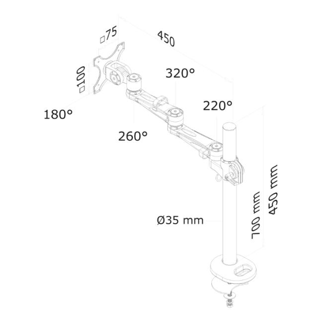 Стойка Neomounts by NewStar Flat Screen Desk Mount (grommet)