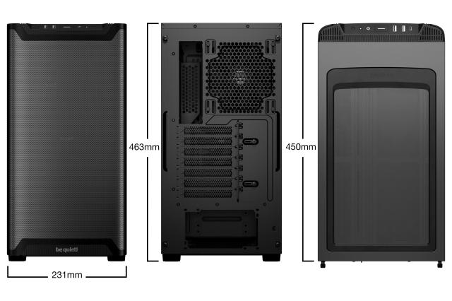 Кутия be quiet! Pure Base 501 Airflow Window Black, Middle Tower, 1 x USB 3.2 Gen 2 Type-C, 2 x USB 3.2 Type A, HD Audio x 1, Mini-ITX / mATX / ATX, черен