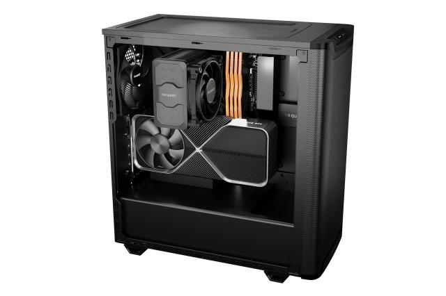 Кутия be quiet! Pure Base 501 Airflow Window Black, Middle Tower, 1 x USB 3.2 Gen 2 Type-C, 2 x USB 3.2 Type A, HD Audio x 1, Mini-ITX / mATX / ATX, черен