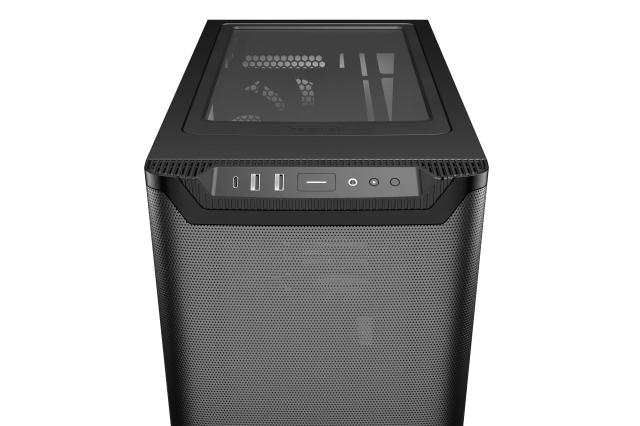 Кутия be quiet! Pure Base 501 Airflow Window Black, Middle Tower, 1 x USB 3.2 Gen 2 Type-C, 2 x USB 3.2 Type A, HD Audio x 1, Mini-ITX / mATX / ATX, черен