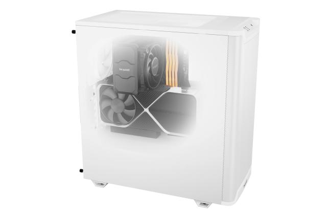 Кутия be quiet! Pure Base 501 Airflow White, Middle Tower, 1 x USB 3.2 Gen 2 Type-C, 2 x USB 3.2 Type A, HD Audio x 1, Mini-ITX / mATX / ATX, бяла