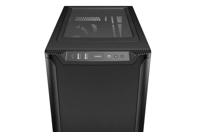 Кутия be quiet! Pure Base 501, Middle Tower, 1 x USB 3.2 Gen 2 Type-C, 2 x USB 3.2 Type A, HD Audio x 1, Mini-ITX / mATX / ATX, черен