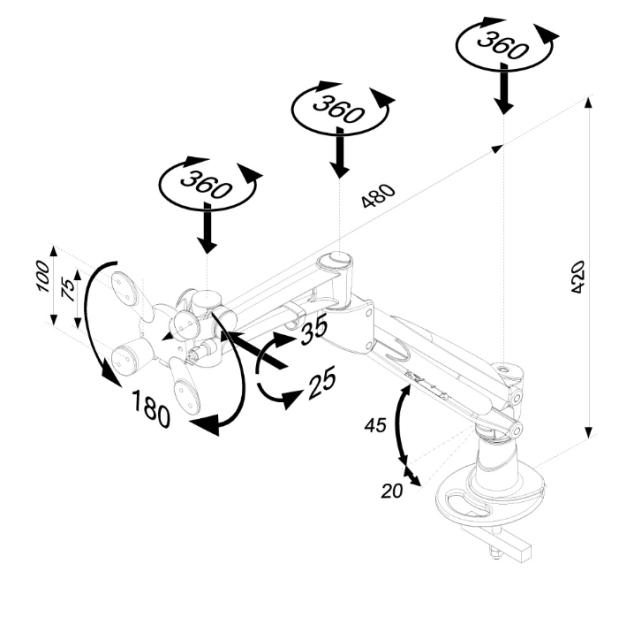 Стойка Neomounts by NewStar Flat Screen Desk Mount (grommet)