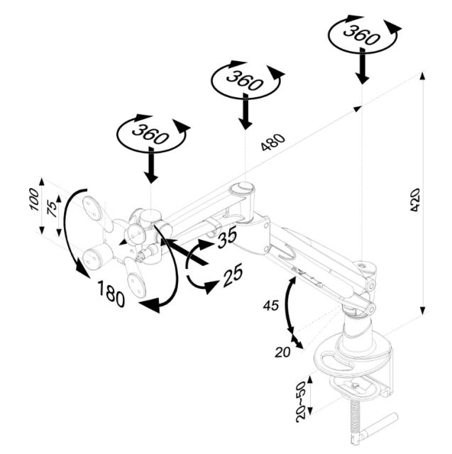 Стойка Neomounts by NewStar Flat Screen Desk Mount (clamp)