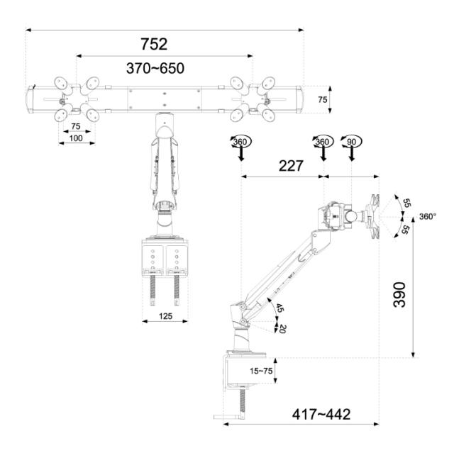 Стойка Neomounts by NewStar Flat Screen Desk Mount (clamp)