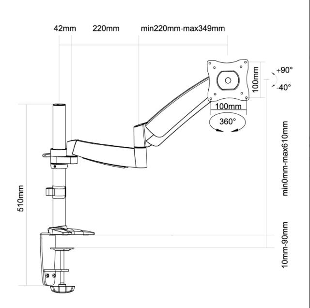 Стойка Neomounts by NewStar Flat Screen Desk Mount (clamp/grommet)