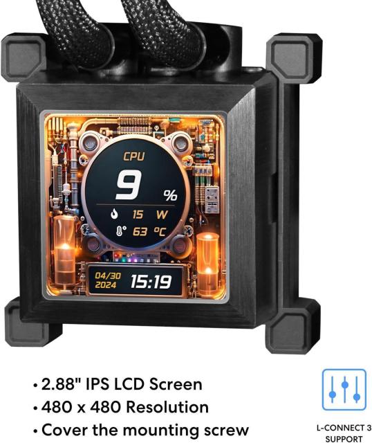 Охладител за процесор Lian Li HydroShift LCD 360 TL Black, Intel: LGA1700 AMD: AM5 / AM4