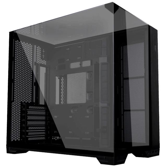 Кутия Lian Li O11 Black Vision Compact, Mid-Tower, Tempered Glass, 2 x USB 3.0, 1 x USB Type-C, 1 x Audio, ATX/ E-ATX (Under 280mm) / ATX / Micro-ATX / Mini-ITX