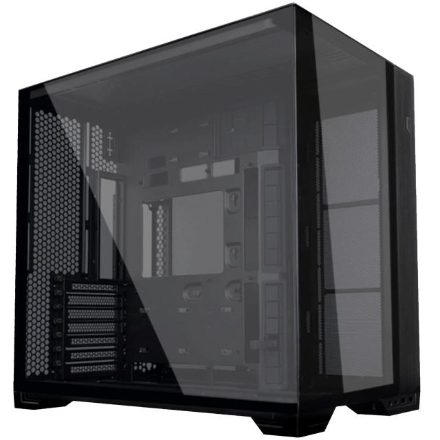 Кутия Lian Li O11 Black Vision Compact, Mid-Tower, Tempered Glass, 2 x USB 3.0, 1 x USB Type-C, 1 x Audio, ATX/ E-ATX (Under 280mm) / ATX / Micro-ATX / Mini-ITX