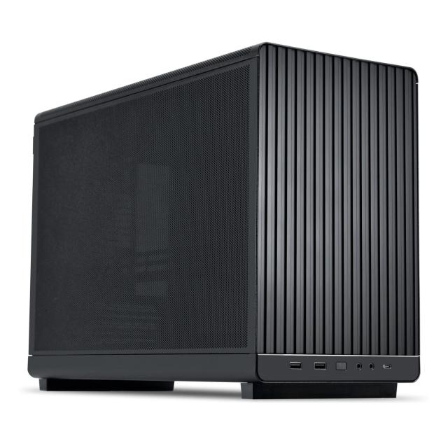 Кутия Lian Li DAN A3 Black, Micro Tower, 2 x USB 3.0, 1 x USB Type-C, 1 x Audio, M-ATX/ITX