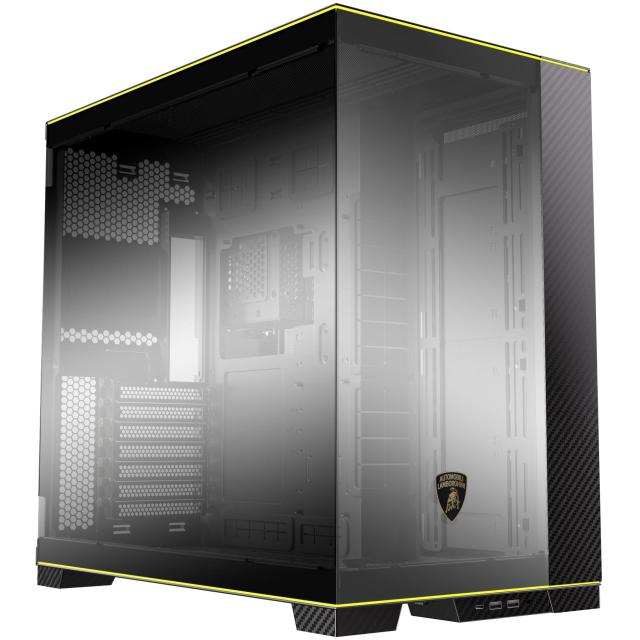 Кутия Lian Li O11D EVO RGB Automobili Lamborghini Edition Black, Middle Tower, 2 x USB 3.0, 1 x USB Type-C, 1 x Audio, E-ATX (Under 280mm)/ATX /M-ATX/MINI-ITX