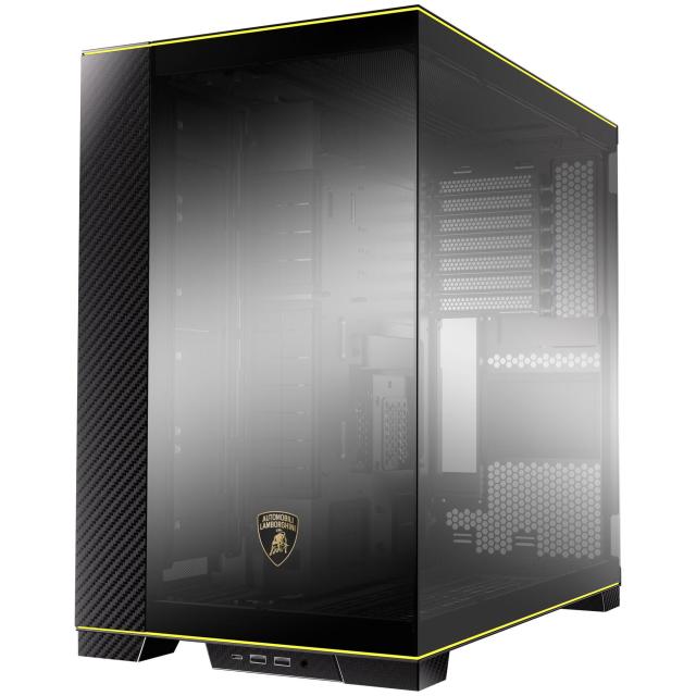 Кутия Lian Li O11D EVO RGB Automobili Lamborghini Edition Black, Middle Tower, 2 x USB 3.0, 1 x USB Type-C, 1 x Audio, E-ATX (Under 280mm)/ATX /M-ATX/MINI-ITX