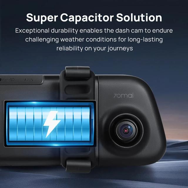 Видеорегистратор 70mai Rearview Dash Cam 3K HDR Set S500, комплект огледало и камера за задно виждане