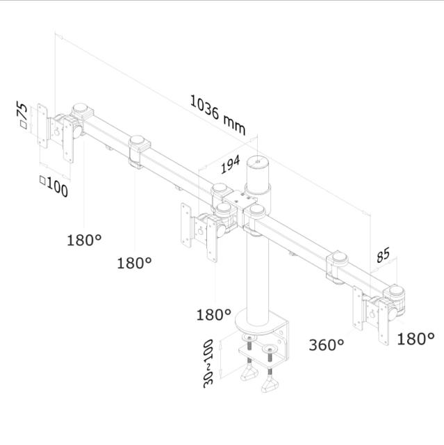 Стойка Neomounts by NewStar Flat Screen Desk Mount (clamp)