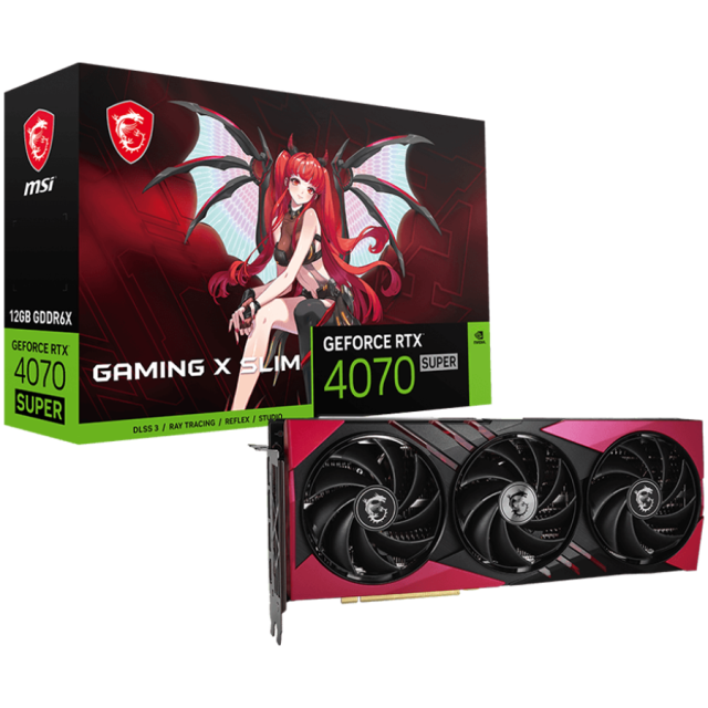 Видео карта MSI NVIDIA GeForce RTX 4070 SUPER 12G GAMING X SLIM MLG, 12GB GDDR6X, 192-bit, HDMI, 3 x DP