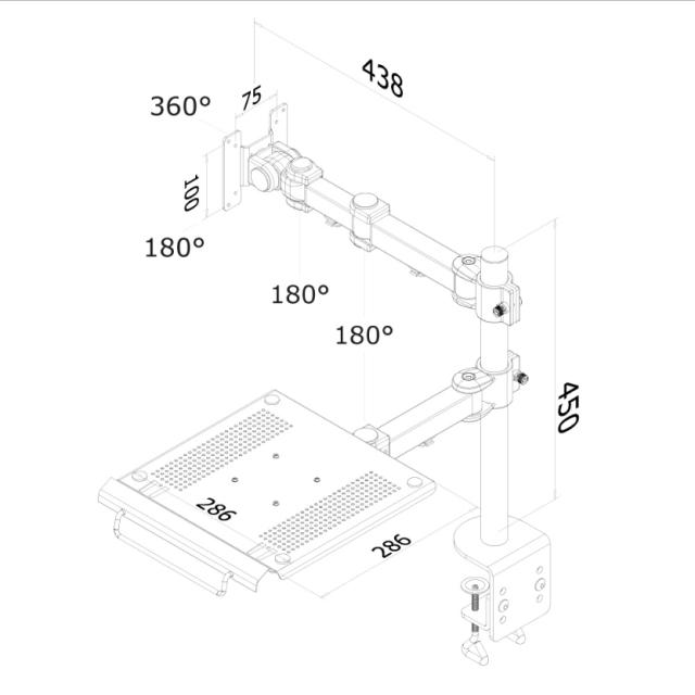 Стойка Neomounts by NewStar Flat Screen & Notebook Desk Mount (clamp)