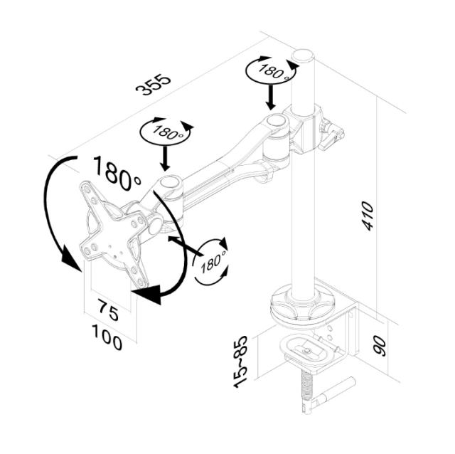 Стойка Neomounts by NewStar Flat Screen Desk Mount (clamp)