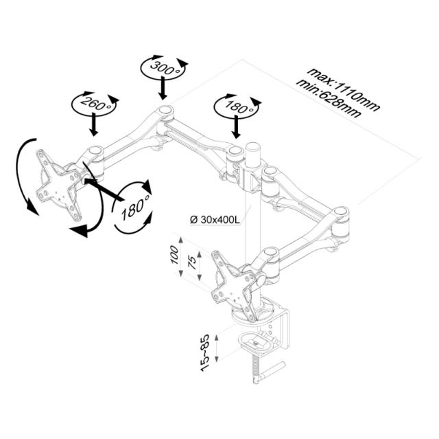 Стойка Neomounts by NewStar Flat Screen Desk Mount (clamp)