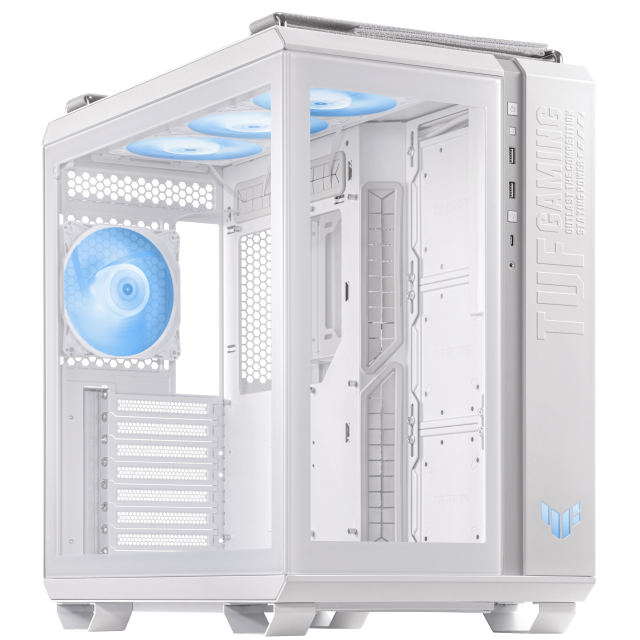 Кутия ASUS TUF GAMING GT502 PLUS TG ARGB WHITE EDITION, Middle Tower, 2 x USB 3.2, 1 x USB-C 3.2, ATX/microATX/Mini-ITX