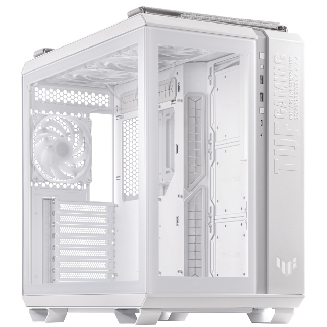 Кутия ASUS TUF GAMING GT502 PLUS TG ARGB WHITE EDITION, Middle Tower, 2 x USB 3.2, 1 x USB-C 3.2, ATX/microATX/Mini-ITX