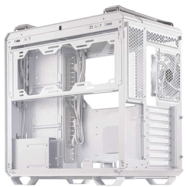 Кутия ASUS TUF GAMING GT502 PLUS TG ARGB WHITE EDITION, Middle Tower, 2 x USB 3.2, 1 x USB-C 3.2, ATX/microATX/Mini-ITX