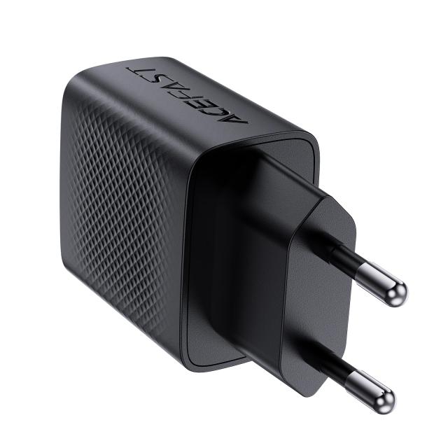 Acefast Универсално зарядно за стена Charger Wall GaN PD 20W - A78 - USB-C x 1, USB-A x 1, Black