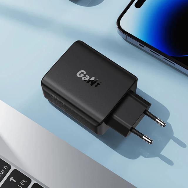 Acefast Универсално зарядно за стена Charger Wall GaN PD45W - A61 - USB-C x 2, USB-A x 2, Black