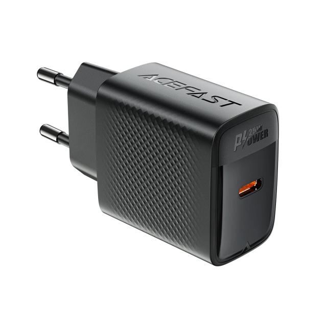 Acefast Универсално зарядно за стена Charger Wall GaN PD25W - A104 - USB-C x 1, Black