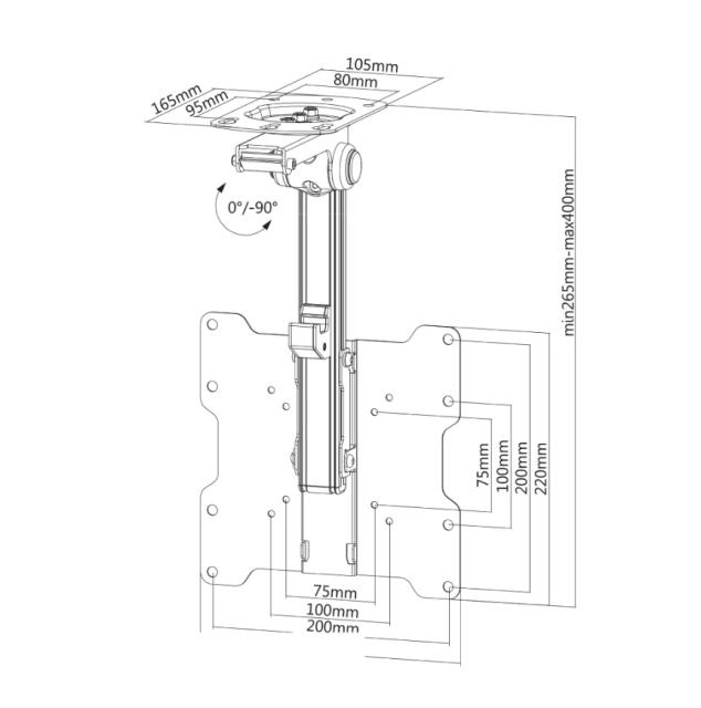 Стойка Neomounts by NewStar Flat Screen Ceiling Mount (Height: 26.5-40 cm)